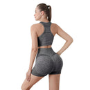Conjunto Fitness Sem Costura de Alta Elasticidade para Mulheres - Desconto Certeiro